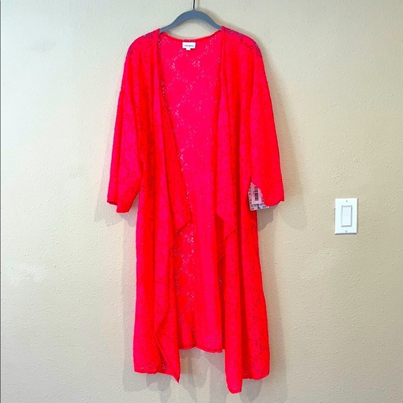 NEW WITH TAGS Women’s LULAROE Shirley soft stretchy Lace open front cardi top L - Picture 1 of 6